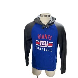 NFL Team Apparel Men Blue New York Giants Sz M Hoodie Sweatshirt Color Block